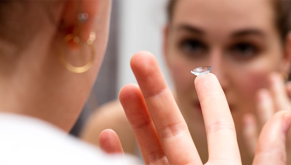 Examining contact lens closely