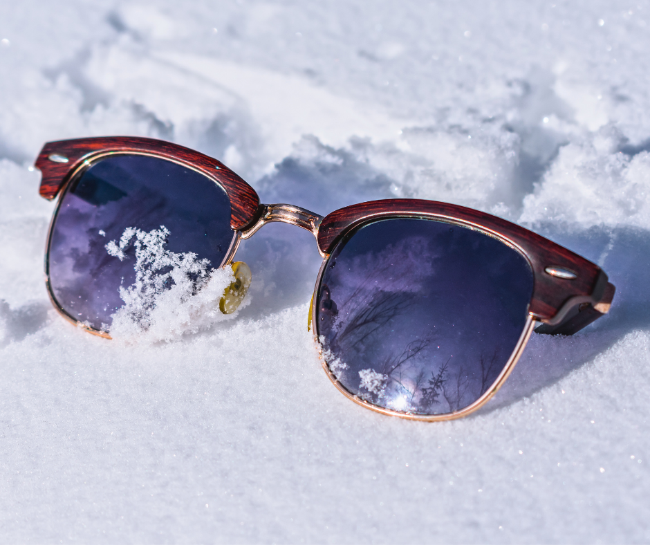 Sunglasses in snow