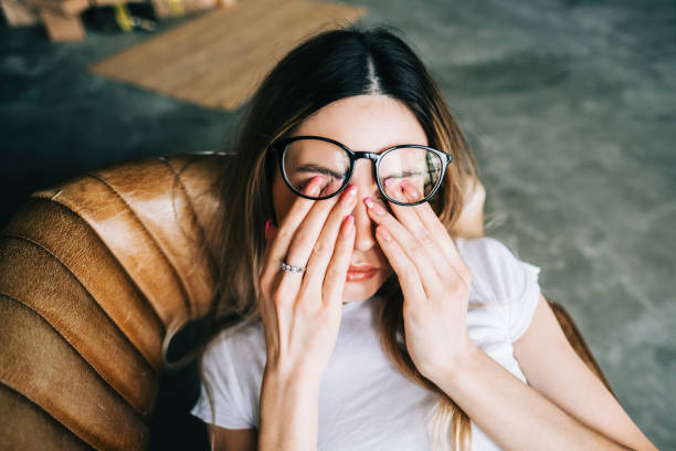 A woman suffering from Binocular Vision Disorders