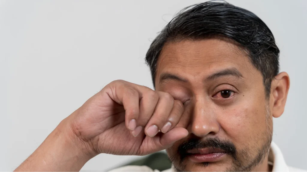 Man rubbing his eyes